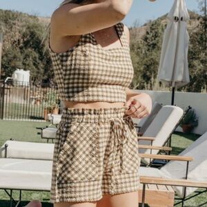 Carly Jean Los Angeles Dani Crop Top and Shorts Set, Med top Small Bottoms